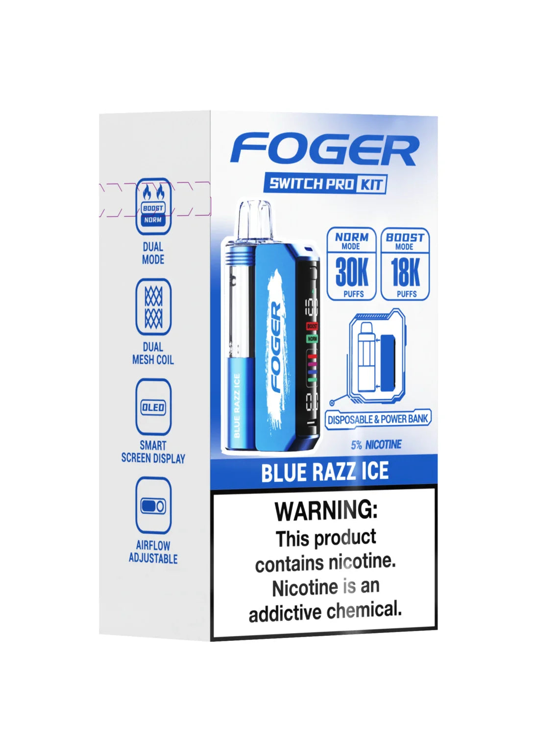 Foger 30K Switch Pro Kit (Blue Razz Ice) Foger 30K Switch Pro Kit (Blue Razz Ice)