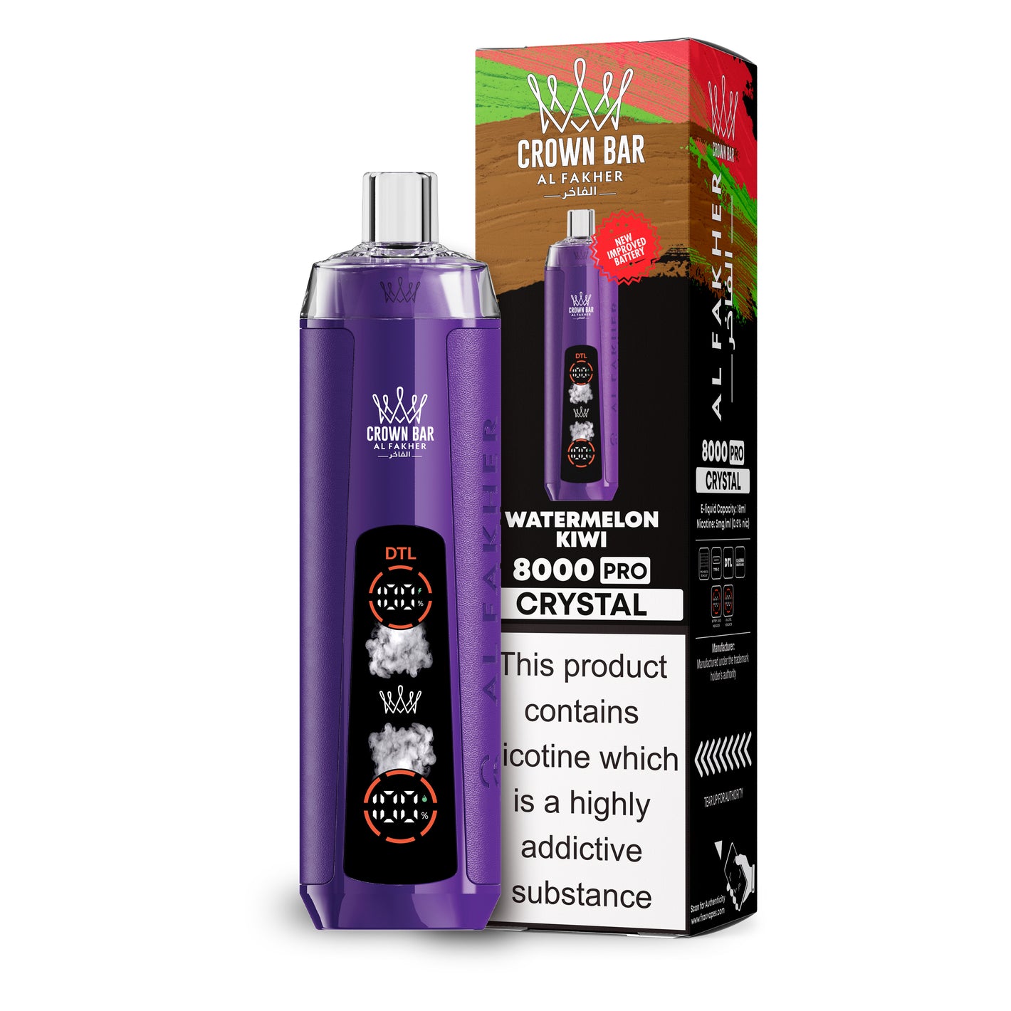Al Fakher Crown Bar Pro 8000 (Watermelon Kiwi)