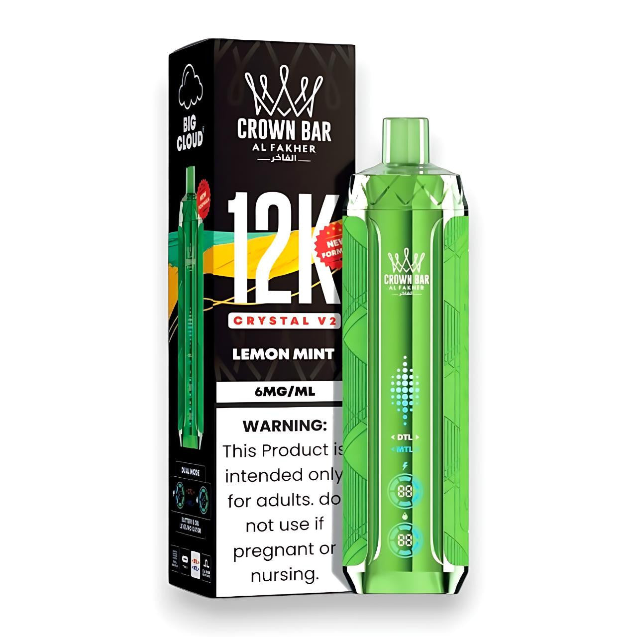 Al Fakher Crown Bar V2 12K (Lemon Mint)