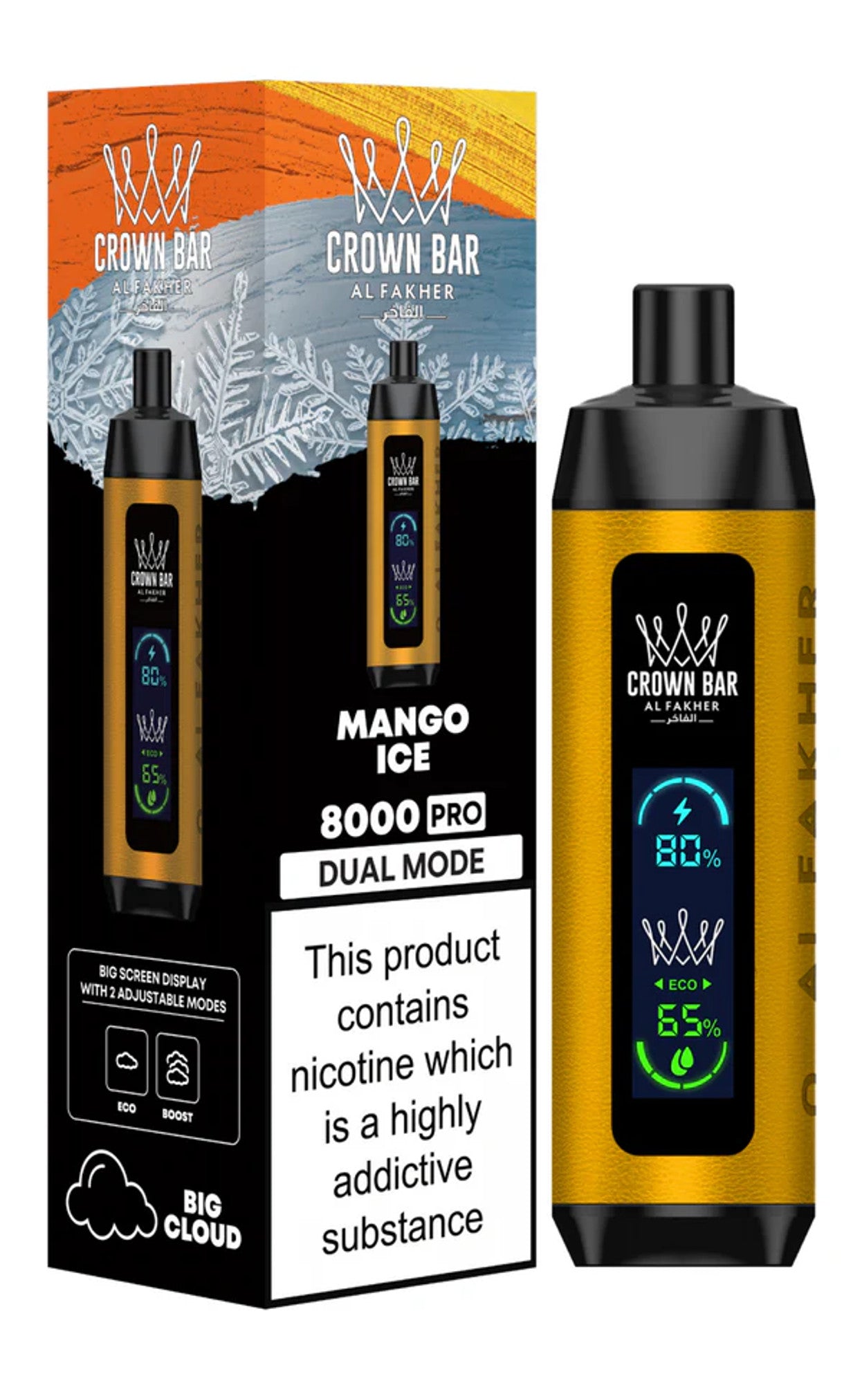 Al Fakher Crown Bar Pro 8000 (Cool Mango)