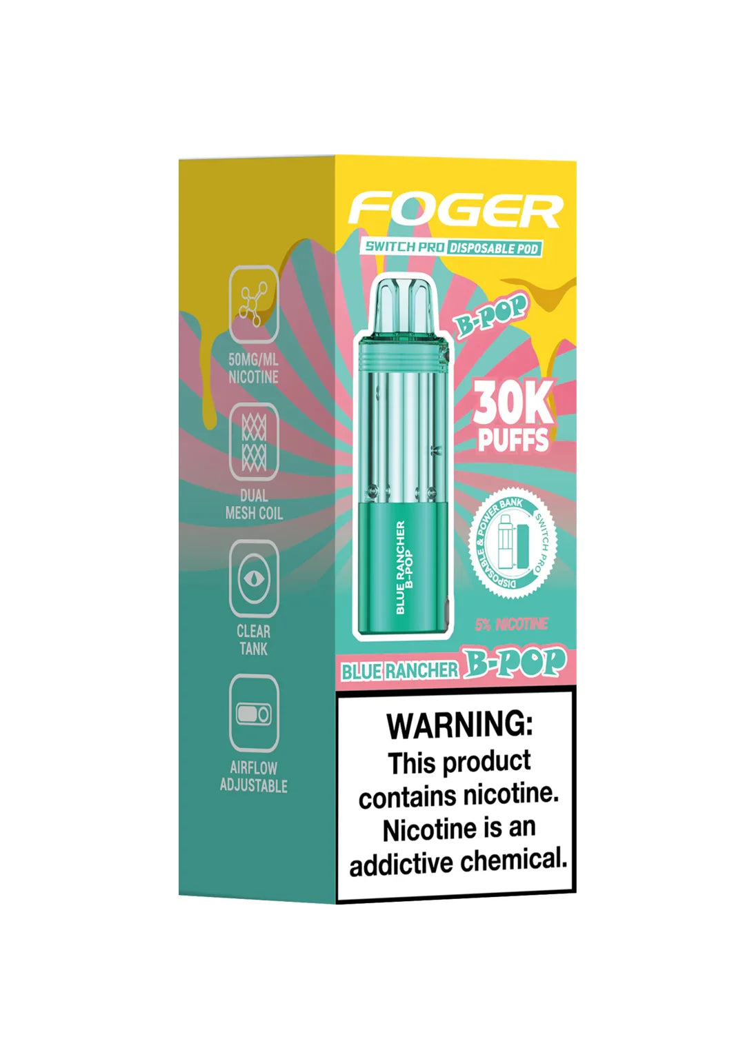 Foger 30K Switch Pro Pod Only (Blue Rancher B-Pop)