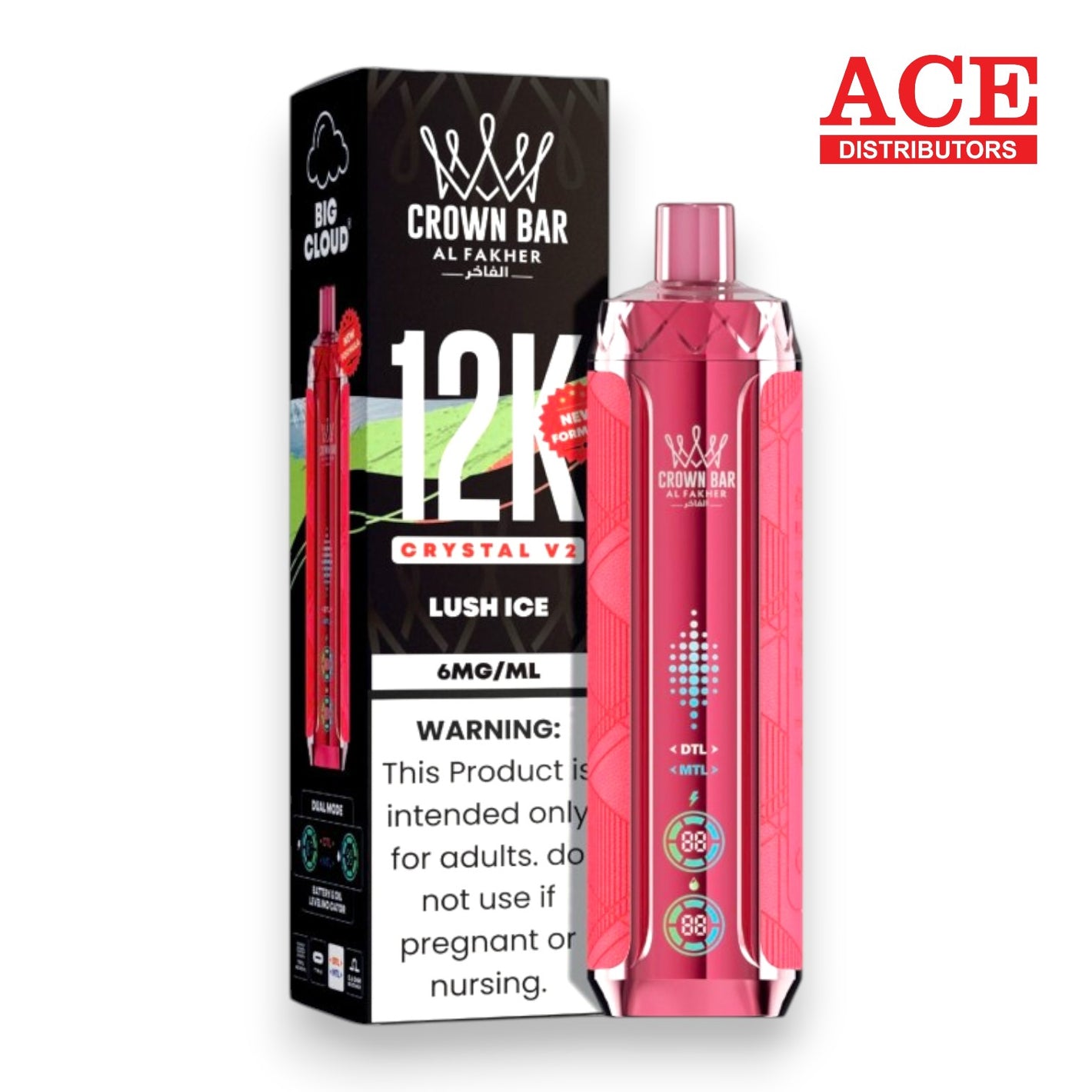 Al Fakher Crown Bar V2 12K (Lush Ice)