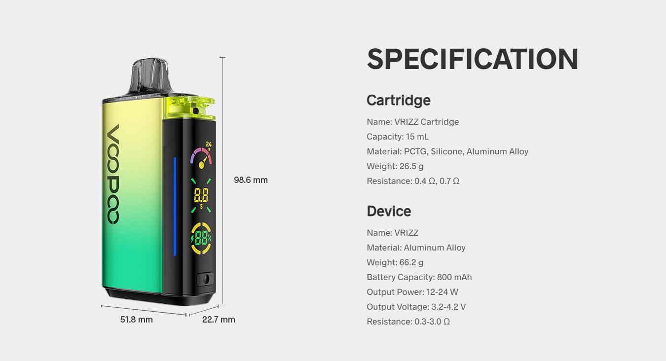 Voopoo VRIZZ 15mL Pod Kit Voopoo VRIZZ 15mL Pod Kit