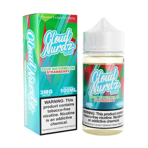 Cloud Nurdz - Iced Sour Watermelon Strawberry - 100mL