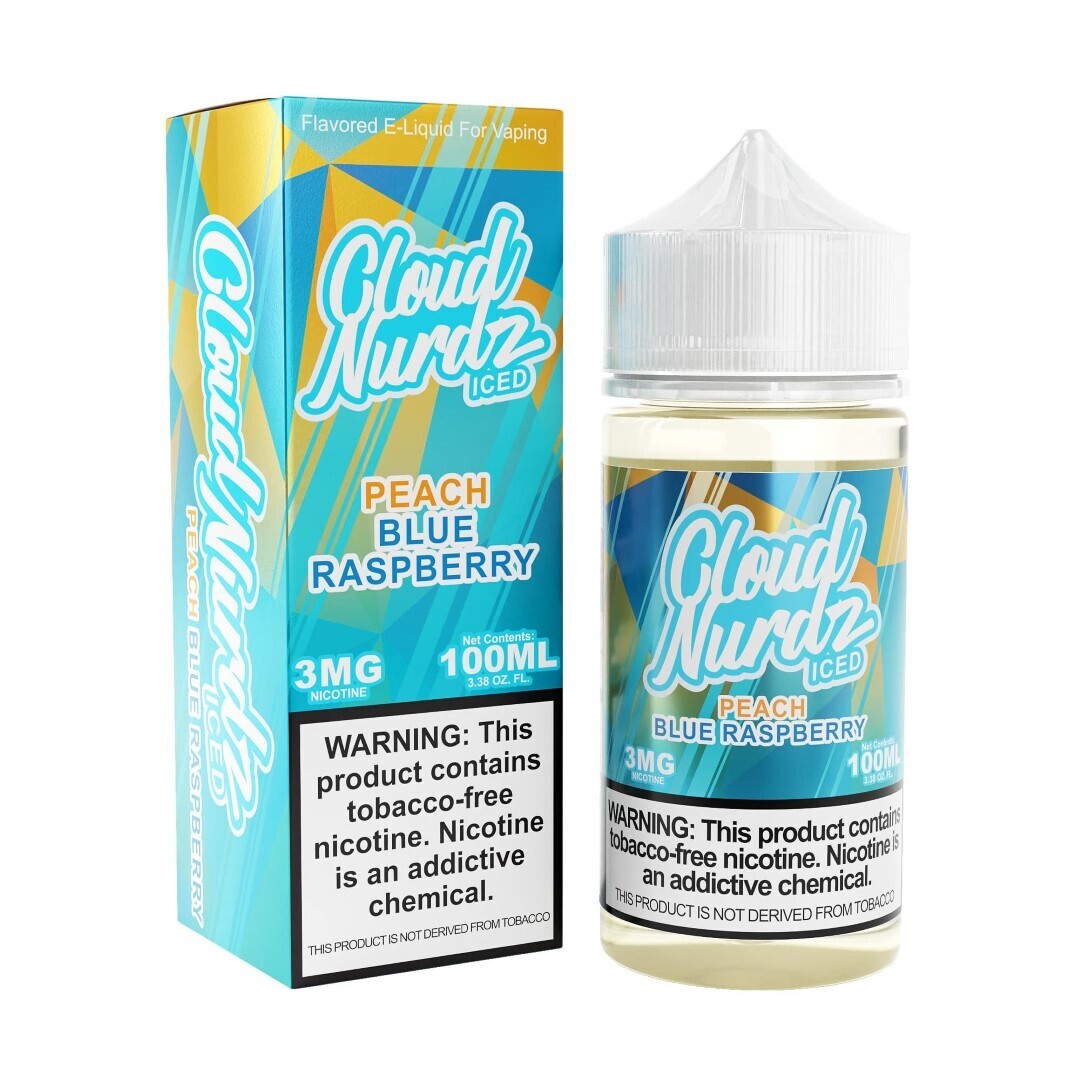 Cloud Nurdz - Iced Peach Blue Raspberry - 100mL