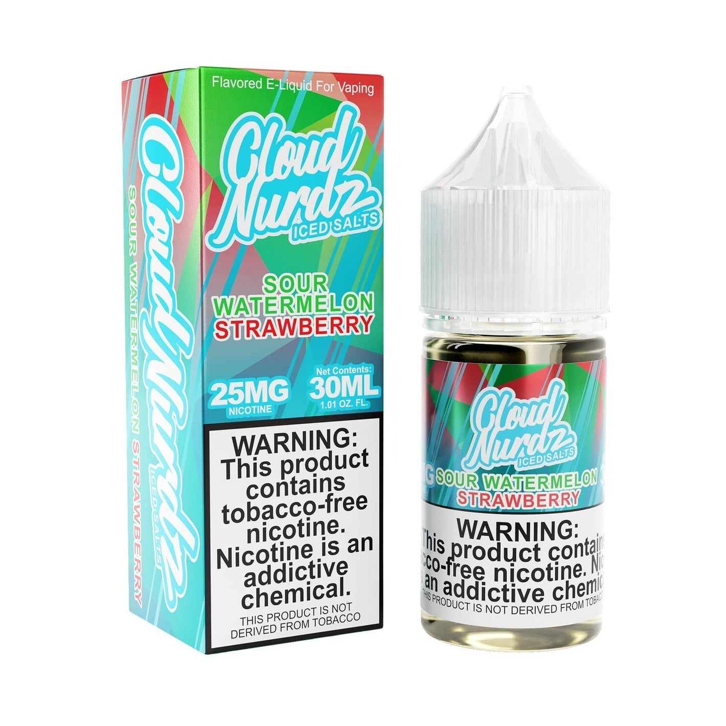 Cloud Nurdz Salts - Iced Sour Watermelon Strawberry - 30mL